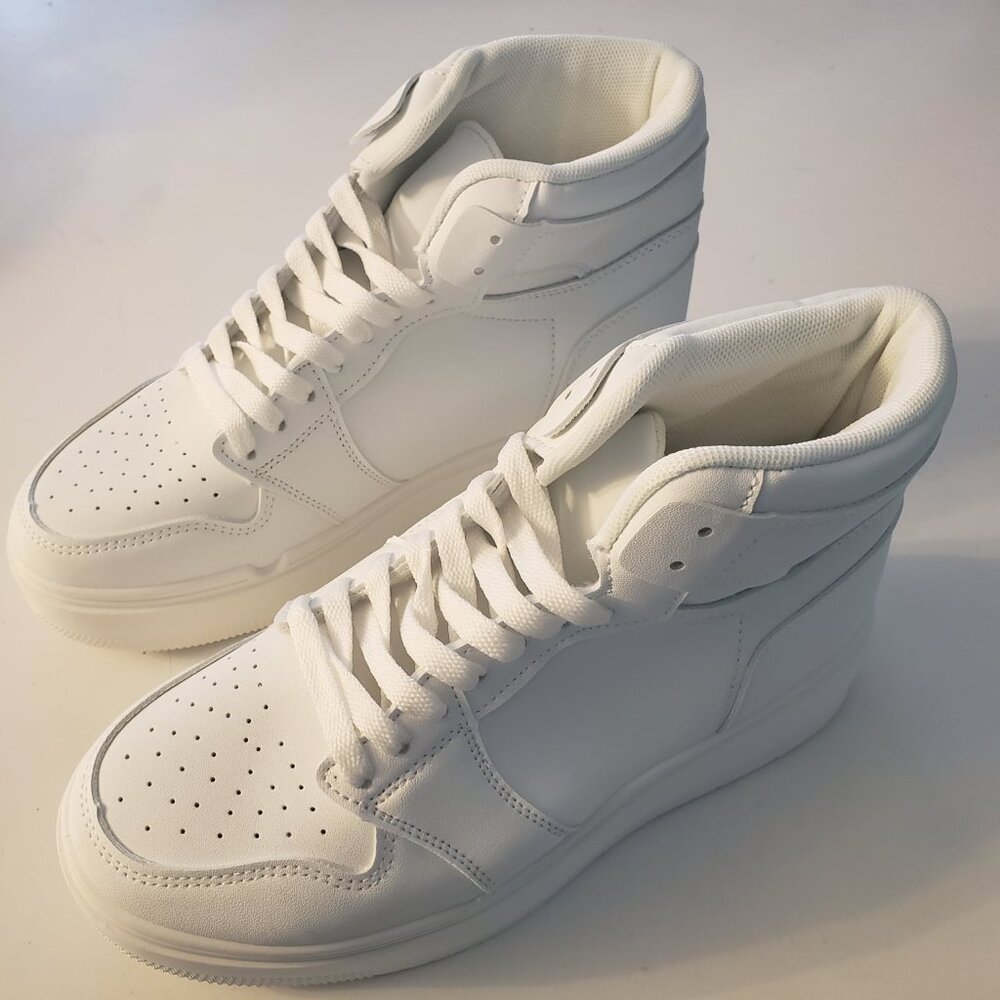 NWT Prettylittlething High Top Sole Chunky Platform Sneakers White Size 6